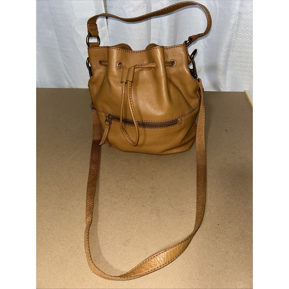 Fossil Tan Leather Purse Top Handle, Shoulder/Crossbody Strap Removable